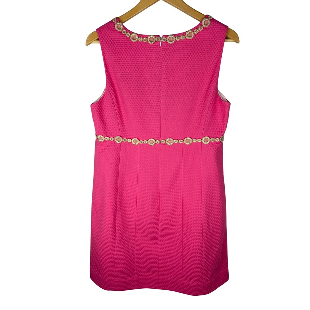Lilly Pulitzer Rosie Shift Dress Pink/Gold Size 12‎ - Picture 7 of 9